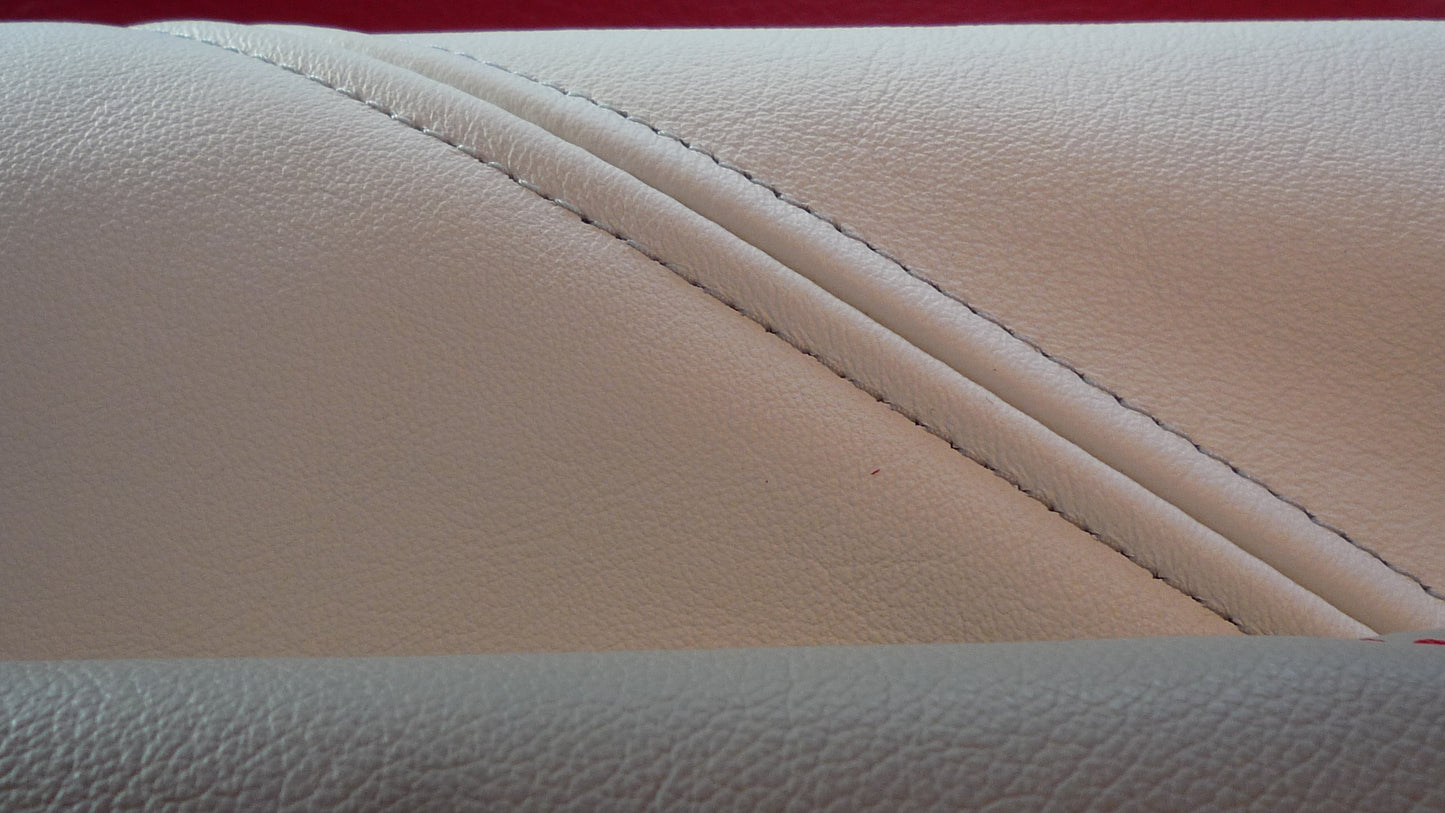 Phillips Design white leather with grey stitching 1